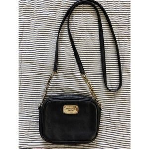 Michael Kors mini pebble leather black crossbody bag